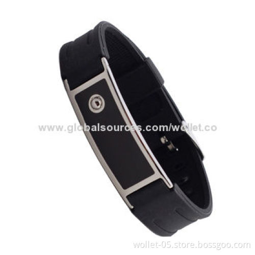 2014 Customized Germanium Magnetic Silicone Negative Ion Bracelet, Good for Health